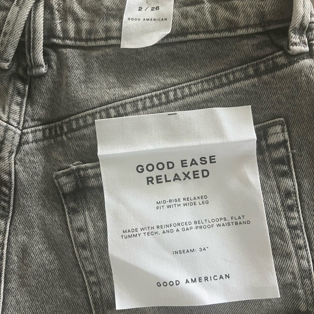 Good American Gray Flare & Wide Leg Jeans